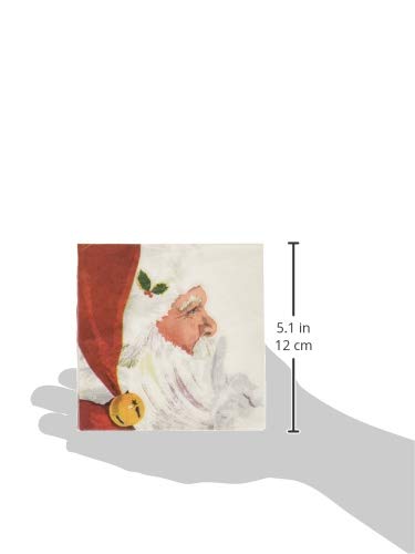 Paperproducts Design Yuletide Santa, White Beverage Napkin, Patti Gay/Two Can Art