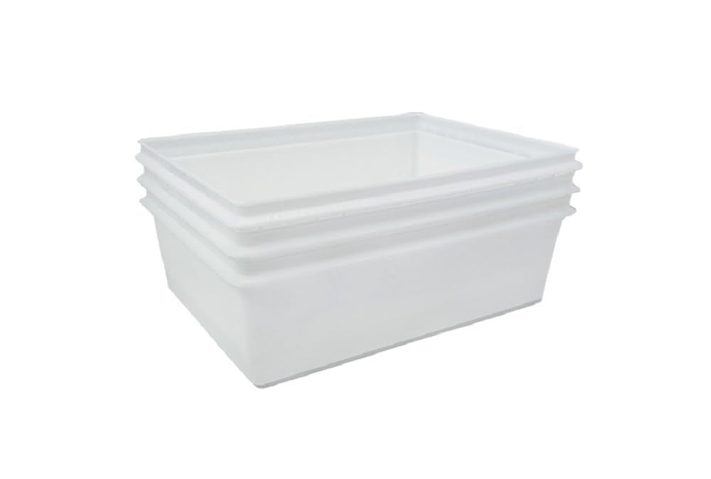Fish Tubs/Food Storage Bins 25Lb 11.5'' X 15.5'' X 5'', Pack Of 20- Deep Container Bases Only