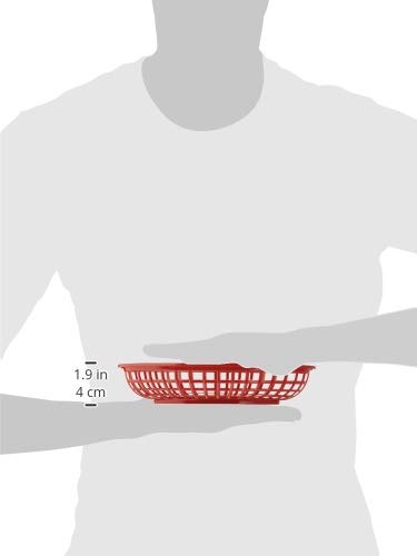 Outset 76185 Pub Food Baskets, Red, 6.25 X 9.5 X 2 Inches, Set Of 6