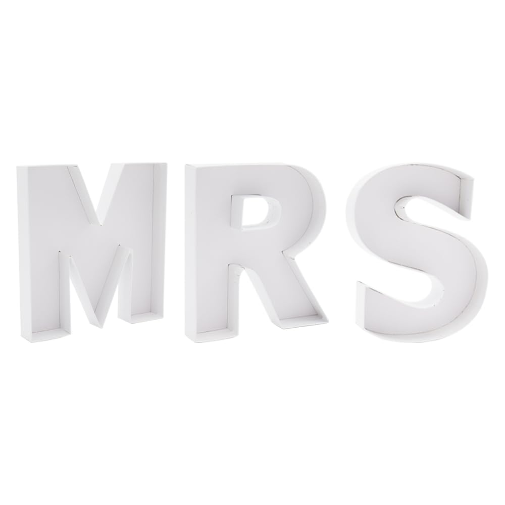 ShengHe MRS Engagement fillable Cardboard Letters Wedding Party Charcuterie Board Food Sweet Decorative Box, White, 9MRSSH