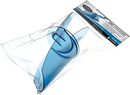 San Jamar Ergonomic Ice Scoop With Shield And Tapered Chute - Easy To Clean, 20-24 Ounce,Blue