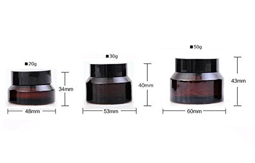 15G Gram 15Ml(0.5 Oz) Amber Glass Empty Refillable Inclined Shoulder Cosmetic Jars Empty Face Cream Lotion Lip Balm Storage Cont