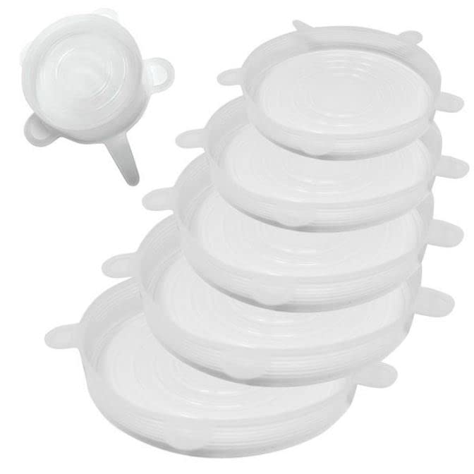 Norpro 6 Piece Reusable Food-Safe Silicone Lids Set - Fits 2.5'' To 11'' Openings