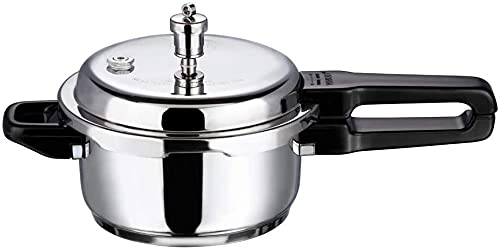 Vinod Pressure Cooker Stainless Steel - Outer Lid - 3 Liter - Induction Base Cooker - Indian Pressure Cooker - Sandwich Bottom -