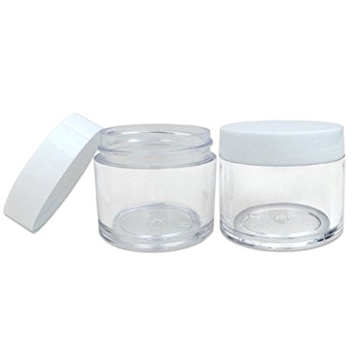 (Quantity: 6 Pieces) Beauticom Premium 30G/30Ml (1 Oz) Round Clear Jars With White Flat Top Lids For Beads, Gems, Glitter, Charm