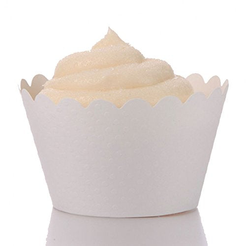 Dress My Cupcake Standard White Cupcake Wrappers, Set Of 100