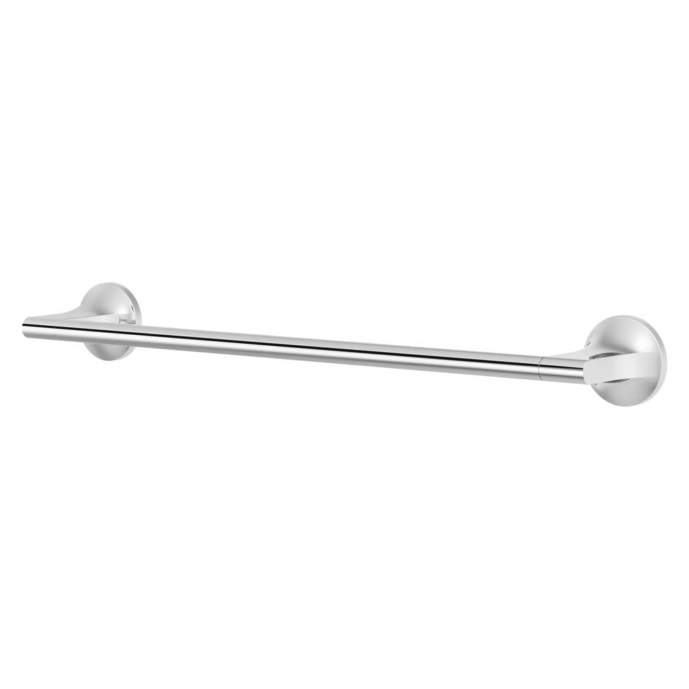 Pfister Pfirst Modern Bath Towel Bar For Bathroom, 18-Inch, Wall-Mounted, Screw-In, Polished Chrome Finish, Btbpfm1C