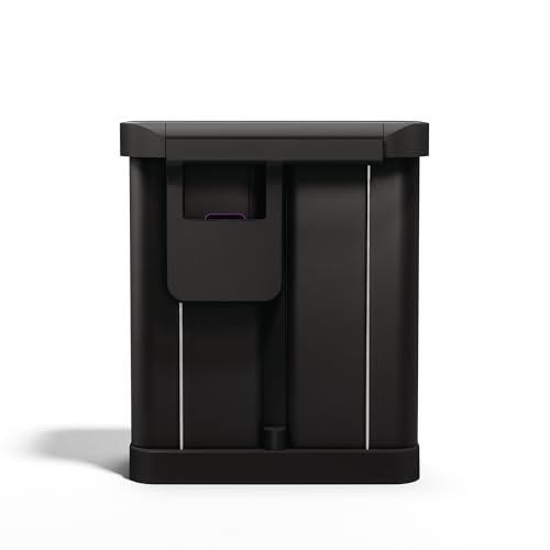 simplehuman 58L Liner Rim Rectangular Recycler, 24L+ 34L, Matte Black