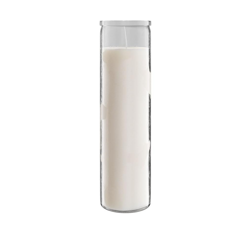 Simply Soson 2x8 inch White Devotional Candles in Glass Jar - 1 Piece - 90 Hours - Prayer Candle - Tall Pillar Candles for Relig