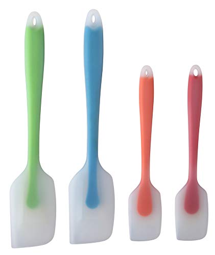 Hiramware Silicone Spatula Set Of 4 - Heat Resistant Flexible Spatula 450F With Stainless Steel Core - Food Grade Premium Good G