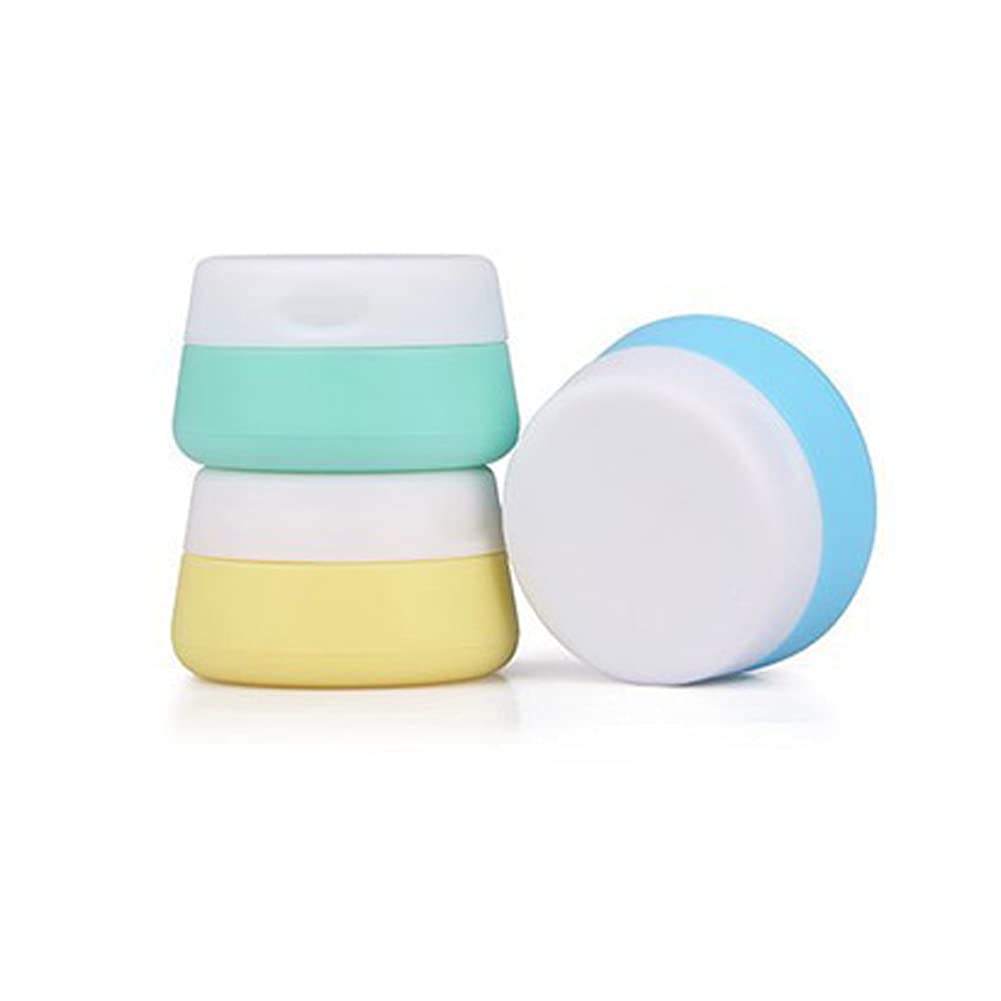 3 Pcs 20Ml Silicone Cream Jars,Travel Containers Sets Refillable Empty Makeup Pots Container Vials For Cosmetic Lotion Face Body