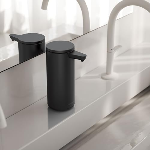 Simplehuman 9 Oz. Touch-Free Automatic Rechargeable Sensor Pump, Matte Black Stainless Steel, 2024 Model