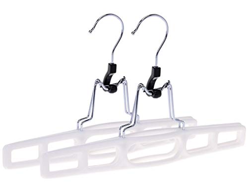Premium Skirt Hangers 2-Pack - Thin Space-Saving Skirt Hanger Set With Clamp, Pant Hanger 2-Piece Set, Shorts Hangers With Heavy