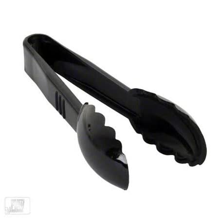 24 6'' Black Plastic Tongs Scalloped Serving Tongs Mini Tongs Disposable Food Tongs Cooking Tongs Toast Tongs Appetizer Tong Sal