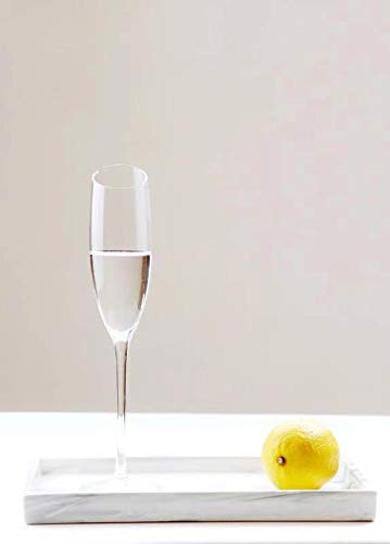 Goporcelain White Marble Bathroom Counter Tray - Ceramic Perfume Organizer And Jewelry Dish For Vanity Dresser