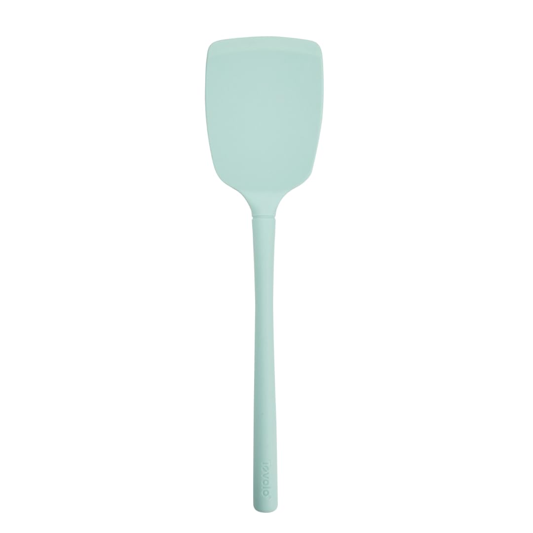 Tovolo Silicone Spatula Turner for Cooking Aqua Seafoam Green Flex Core, Non Toxic Food Safe Silicone Spatula BPA Free Turner Fl