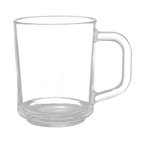 Yera Transparent Glass Mug with Handle 240 ml Set of 6| Transparent For Coffee, Tea, Cappuccino, Latte, Iced Tea, or Hot and Col