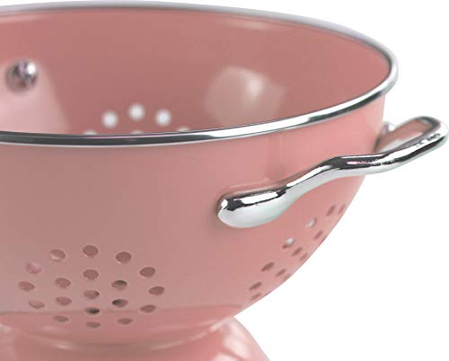 Reston Lloyd Food Prep Strainer Steel Colander, 1.5 Qt (48 Oz/1.4 L), Pink