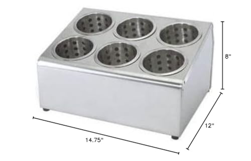 Stainless Steel 6 Hole Flatware Holder