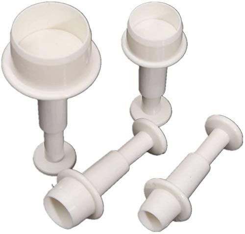 Arestech A Set Of 4Pcs Round Circle Cake Biscuit Cookies Mold Cutter Plunger Fondant Sugarcraft Icing Decorating