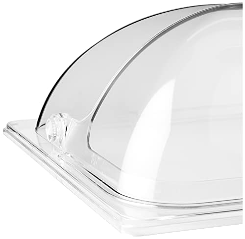 Winco Polycarbonate Dome Flip Cover, Full Size, Medium, Clear