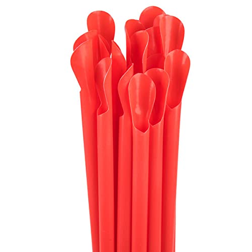 Concession Essentials 10'' Unwrapped Red Spoon Straws - Box Of 300Ct (Ce-Spoon Red 10-Un-300)