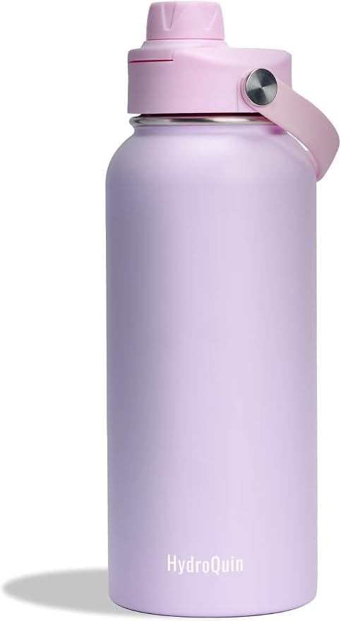 HydroQuin 32 oz Insulated Water Bottle Pink Stainless Steel Flask