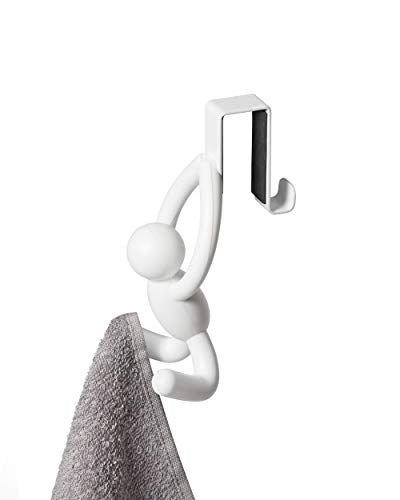 Umbra Buddy Space-Saving Over The Cabinet Storage Hooks, Kitchen And Bathroom Organizer, Set Of 2, White, 2 Count