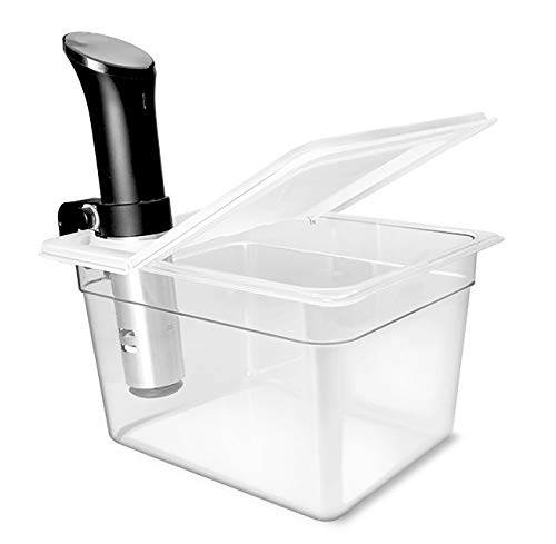 Everie Sous Vide Container 12 Quarts with Universal Collapsible Hinged Lid, Compatible with All Anova Models, Joule, Wancle, Ins
