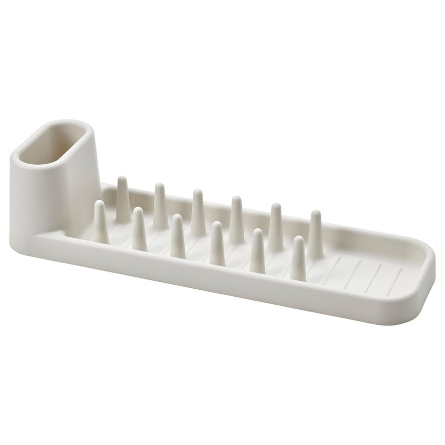 Establisher Stmling Dish Drainer, OffWhite, 48 Cm (19)  Spacious And Durable Drying Rack For Plates, Glasses, And Utensils, E