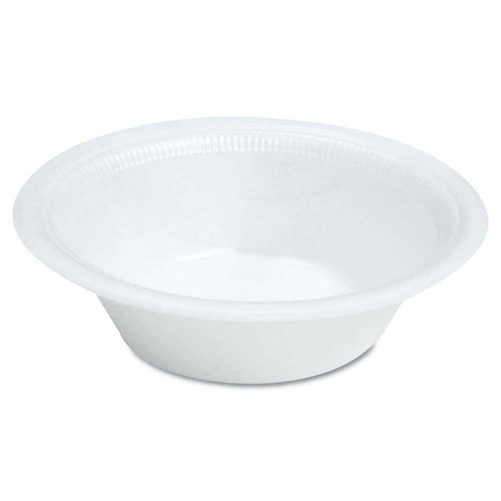 Dart 12Bwwqr Quiet Classic 12 Oz. Laminated Foam Bowls - White (125/Pack)