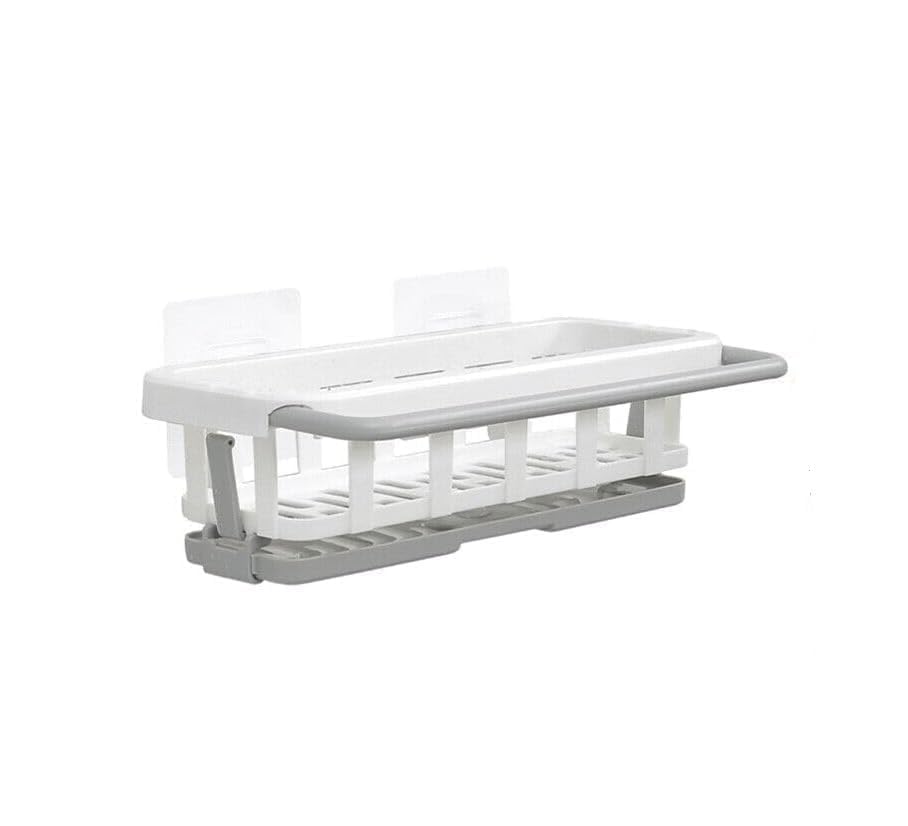 Crulac Bathroom Shelves For Storage Wall Mounted Kitchen Sink Organizer With Towel Rack And Sponge Holder Shelf Adhesive Caddy B