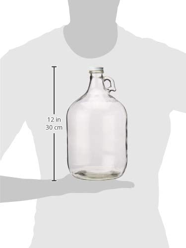 Fastrack Mn-Tf9E-S1Ra Glass Water Bottle Includes 38 Mm Metal Screw Cap, 1 Gallon Capacity, Clear