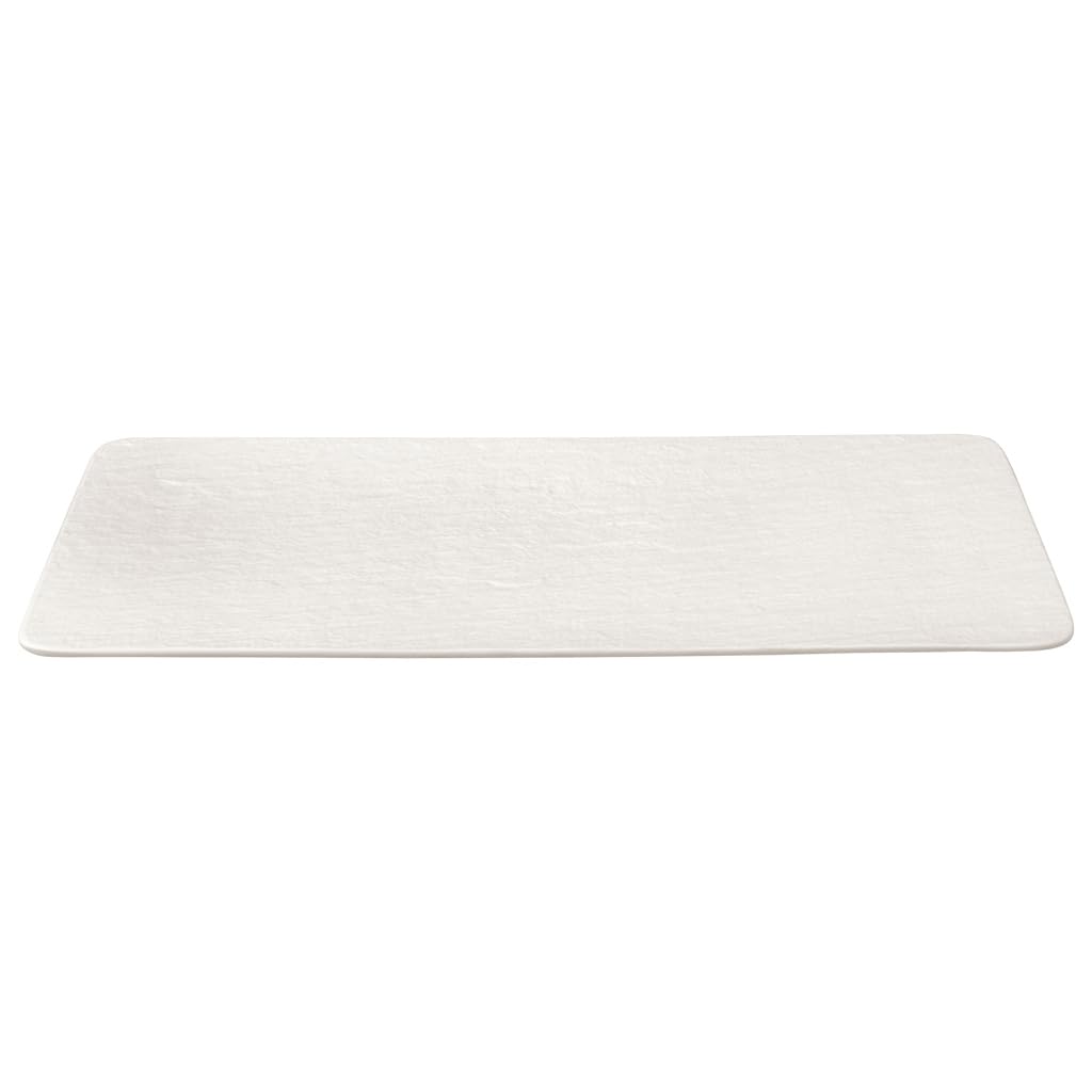 Villeroy & Boch Manufacture Rock Blanc Rectangular Serving Platter White For Meat, Fish And Vegetables, Premium Porcelain, 35X18