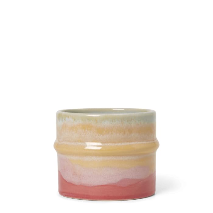 Kahler Poppery Mug | Pink Mint and Yellow Glazed Porcelain | 9.1 fl oz