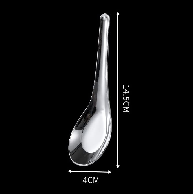 2 Pieces Stainless Steel Soup Spoons Dinner Spoons Soup Spoons Chinese Soup Spoon Asian Soup Spoon Table Spoons Tasting Spoon Fo