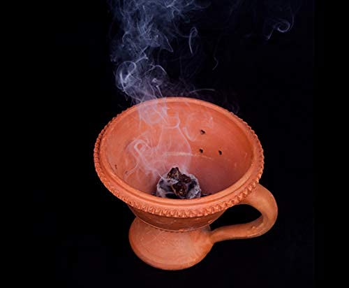 Kc Products Desi Handmade Natural Clay Dhupdhani  Dhoop Loban Dani/Dhuni Burner Holder/Pot Stand For Puja/Hawan/Dhuni [Shop/Offi
