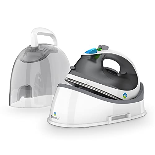 Steamfast Sf-760 Portable Cordless Steam Iron, With Carrying Case, Non-Stick Sole Plate, White