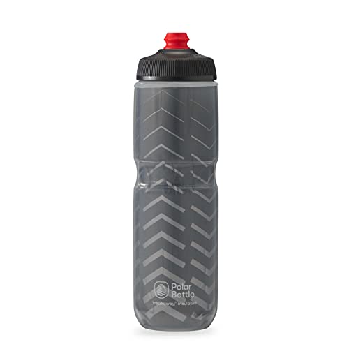 Polar Bottle Breakaway Insulated Water Bottle - BPA Free  Cycling & Sports Squeeze Bottle (Bolt - Charcoal & Silver  24 oz)
