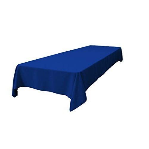 LA Linen Polyester Poplin Rectangular Tablecloth  60 by 126-Inch  Royal Blue