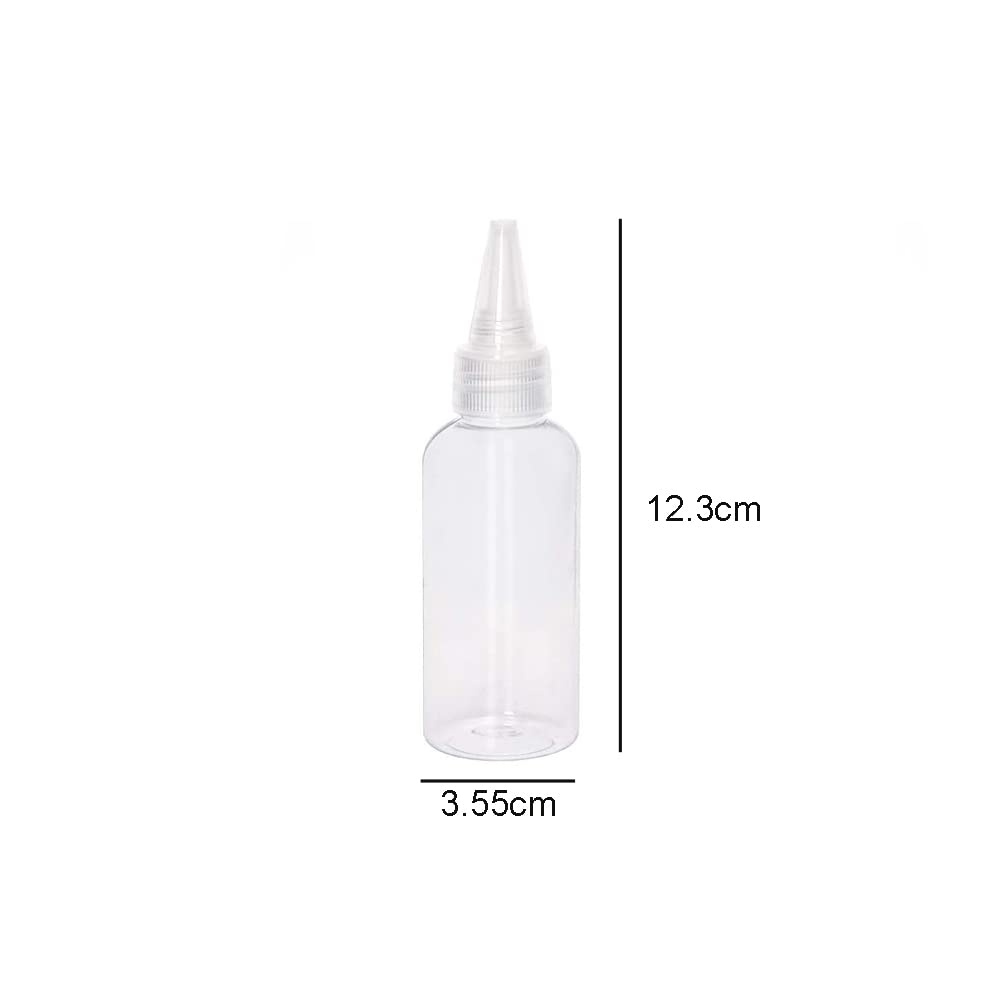 Lasenersm 6 Pieces Plastic Squeeze Bottles 2Oz Small Squeeze Bottles Plastic Bottles Applicator Mini Empty Squirt Bottle With To