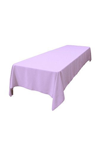 LA Linen Polyester Poplin Rectangular Tablecloth  60 by 120-Inch  Lilac