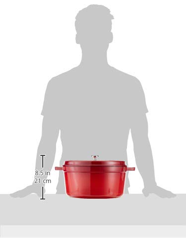 Staub Cast Iron 9-Qt Round Cocotte - Cherry, Made In France