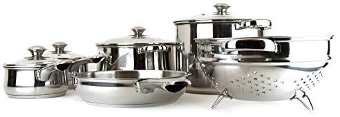 MAGEFESA  Vesta 10 Piece Cookware Set, Crafted from Stainless Steel, Easy to Clean and Dishwasher Safe, Soft-Touch metal Handles