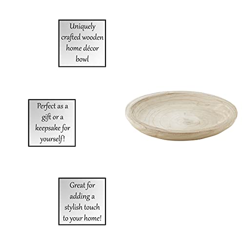 Santa Barbara Design Studio Hand Carved Paulownia Wood Serving Bowl  Medium  Natural