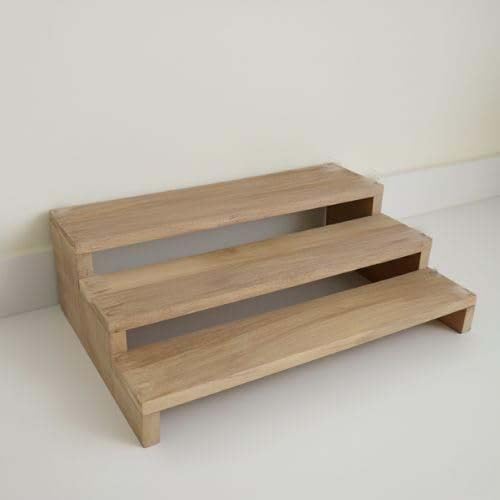 Treeedge Arts Wooden 3Step Spice Rack Organiser, Natural Wood Finish, Modern Kitchen Storage Stand, Countertop Rack