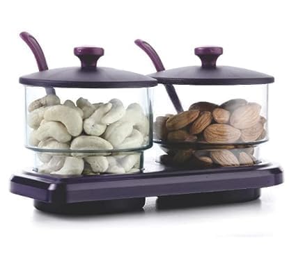 MANMERO STOREWELL2 PCS for Kitchen, Serving Set, Spice Rack, Spice Jars, Pickle jar Set, Imported Store Well for 3 pcs Set for 
