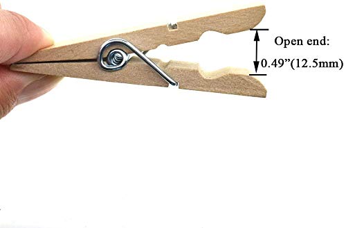 Hahiyo Wooden Clothes Pins Clothespins Extra Wide Do Not Fall Apart 2.83 Inches Length 28 Pack Sturdy Strong Springs No Rust No