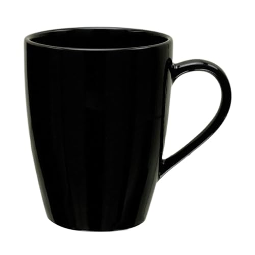Craf10 Exquisite Solid Ceramic Coffee Mugs - Black Color,Microwave Safe- 340Ml Capacity, Dishwasher & Freezer Safe