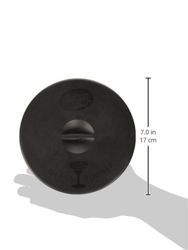 Tablecraft 2 Piece Glass Rimmer Tray With Non-Slip Top, Silver/Black